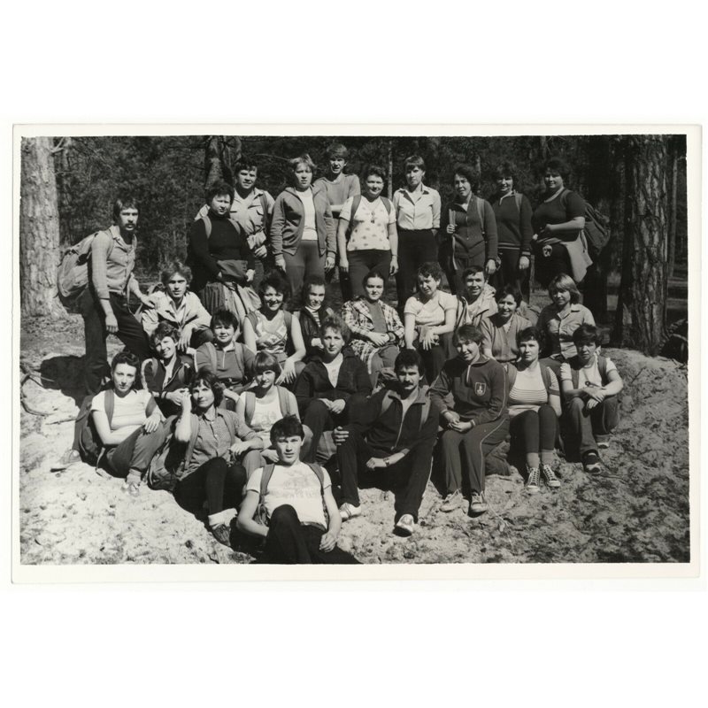 1983 Soviet youth. Tourist base in Belarus. Russian Vintage Photo