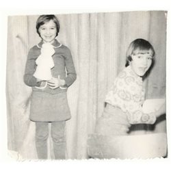 1970s Two young girls Home Photo Fashion USSR Soviet Original Photo