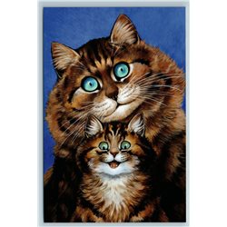 FUNNY CAT and KITTEN Mother and Child by Louis Wain Russian Modern postcard