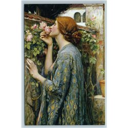 "The Soul of the Rose" by John Waterhouse Lady in Garden Russian Modern postcard