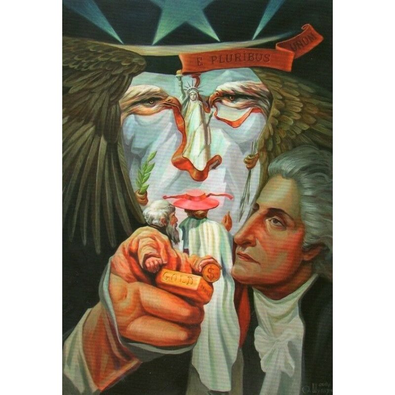 UNCLE SAM USA Statue of Liberty Fantasy by Oleg Shuplyak Russian NEW Postcard