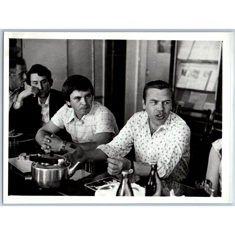 Men tableful Tea Party Old Fashion Costume Gay Interest USSR Soviet Orig Photo