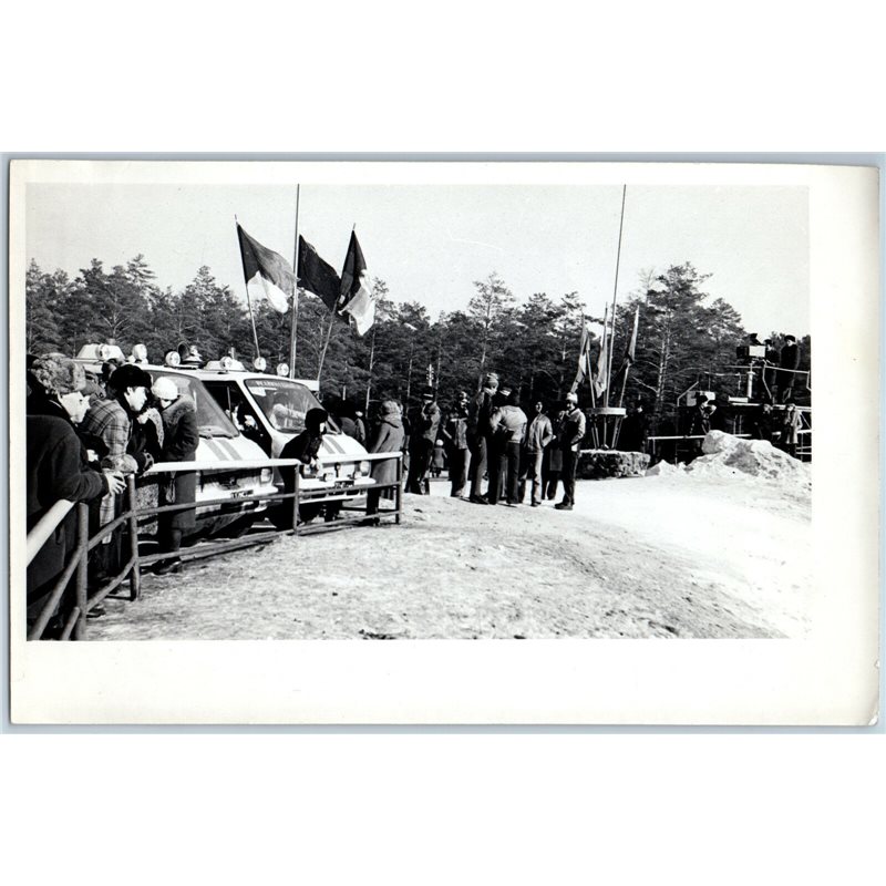 BIG! SPORT Flag OLD Red Cross Car reanimation TV Camera USSR Soviet Orig Photo