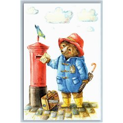 Paddington Bear sending Letters Bird Art Russian Modern postcard