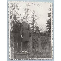 1960s HANDSOME BOYS in Forest Friends Hug Russian Photo