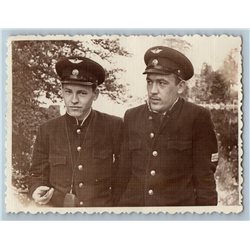 1960s SOVIET PILOTS in Uniform Friends in Garden Gay Int Russian Photo