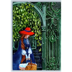 LITTLE RED RIDING HOOD with Basket by Fefelova New Unposted Postcard