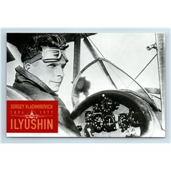 SERGEY ILYUSHIN Aircraft Designer in WWII IL-2 Shturmovik Plane Russian Postcard