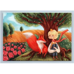 LITTLE PRINCE & RED FOX Tale by Saint-Exupéry Illustration New Russian Postcard