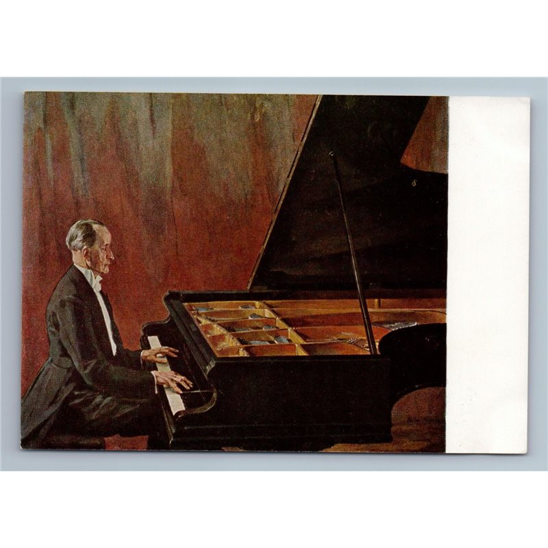 1968 PORTRAIT of PIANIST IGUMNOV Russian by Korin Art Vintage Postcard