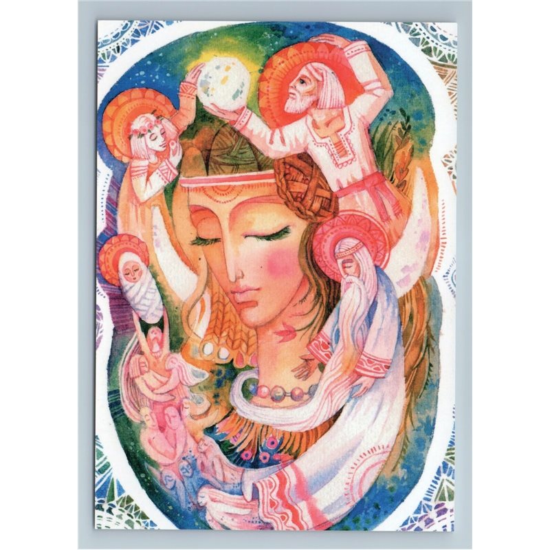 SLAVIC GODS and FEASTS Pagan Ethnic Woman Rus Folk New Unposted Postcard