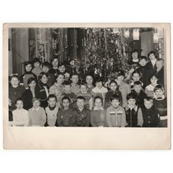 1980s School girl & boy Class New Year Uniform USSR Soviet Original VTG Photo