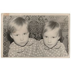 1972 TWINS girl Pretty Handsome Fashion USSR Soviet Original Photo