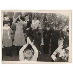 1980s Celebrating the New Year at school Uniform USSR Soviet Original VTG Photo