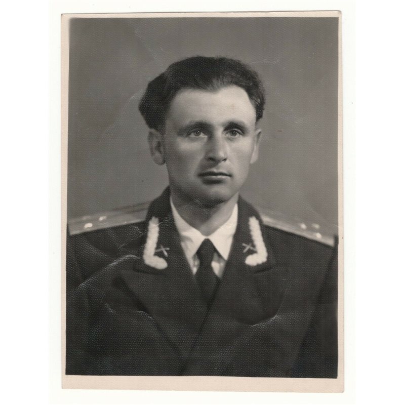 1950s Portrait of Handsome Soviet officer buttonholes USSR Soviet Original Photo