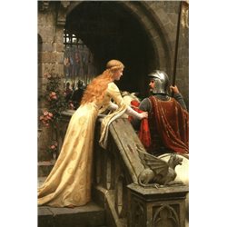 Godspeed! Lady and Warrior by Leighton Russian Modern Postcard