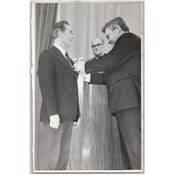 Awarding Worker Man at the factory Fashion Costume USSR Soviet Original Photo