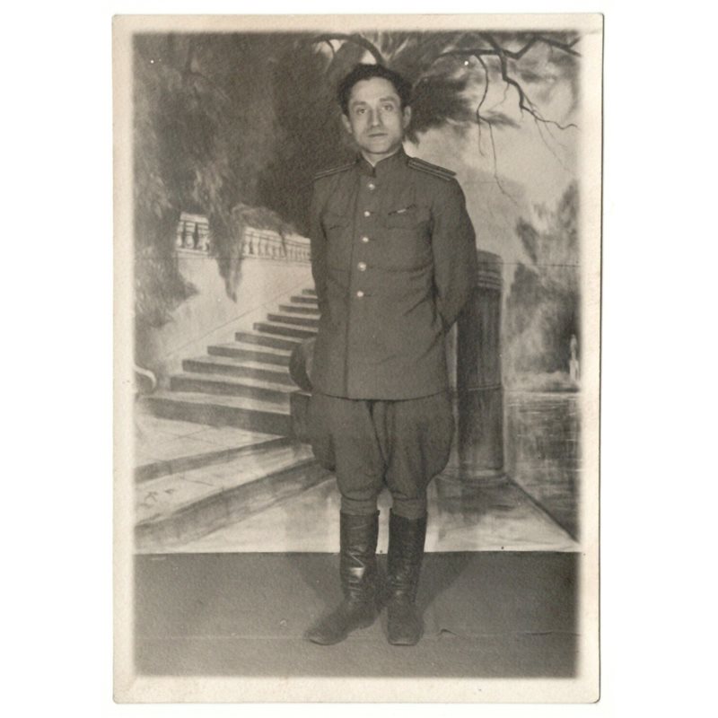 1940s Handsome Soviet  Officer in Uniform Gay Interest Russian antique photo