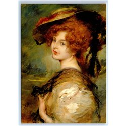 PRETTY LADY woman in Hat Portrait by SCHMUTZLER New Unposted Postcard