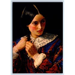 BEAUTIFUL LADY Girl Old Fashion by Millais New Unposted Postcard