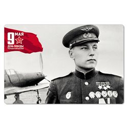 WWII Pokryshkin top Soviet flying ace Hero SU USSR New Unposted Postcard