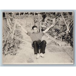 1950s HANDSOME MAN in hammock Relax Gay Int Russian Photo