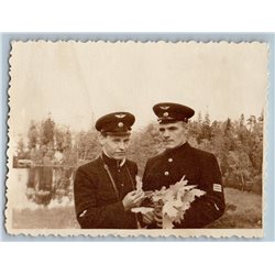 1960s HANDSOME GUYS Men in Avia Uniform Friends Pose Russian Photo