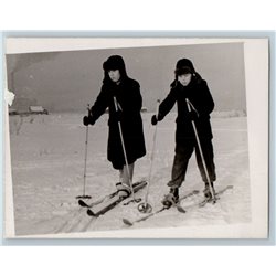 1950s SOVIET CUTE BOYS by ski Old Fashion Sport Russian Photo