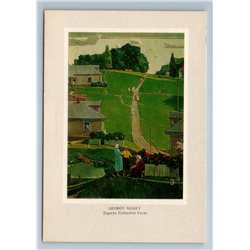 1982 SOVIET COLLECTIVE FARM Peasant Village by Nissky Art Vintage Postcard