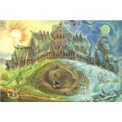 BROWN BEAR Primordial Rus Ethnic Slavic Pagan day and night Russian New Postcard