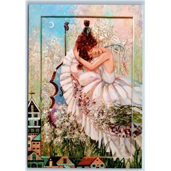 PRETTY WOMAN LADY Romantic Music of Dreams City Fantasy Russian New Postcard