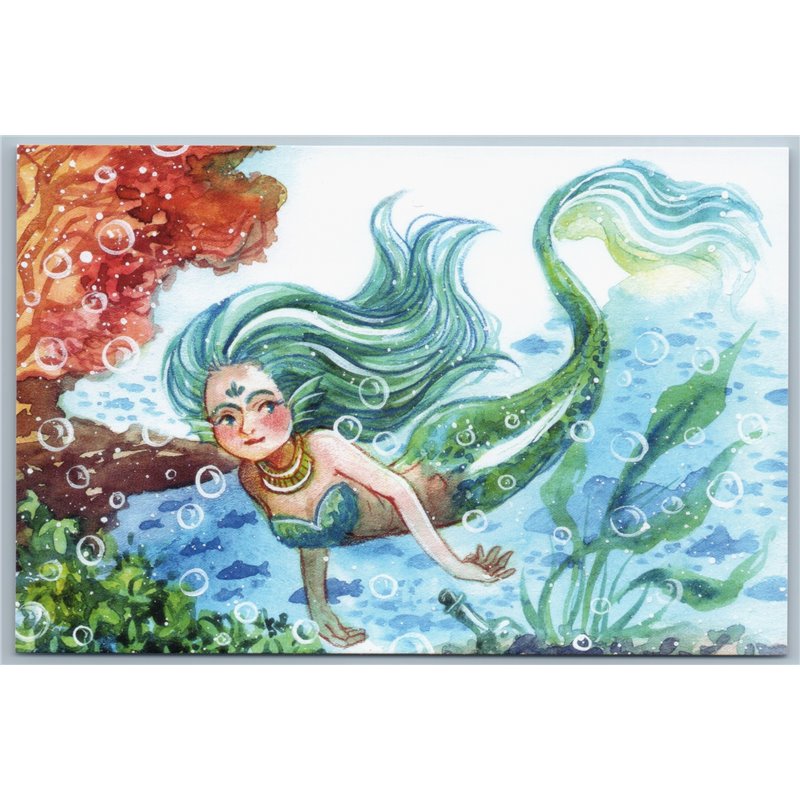 LITTLE MERMAID underwater kingdom Fantasy Girl Sea Unusual New Postcard