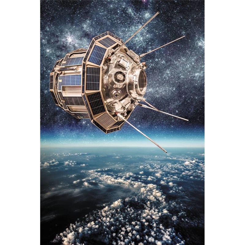 Postcard SPACE SATELLITE Cosmos Earth Planet Sputnik Sky Star Photo Collage NEW