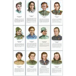 90 pcs WWII WOMEN HEROES OF SOVIET UNION SU Complete 5 SETS of USSR Postcards