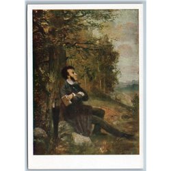 1960 PUSHKIN Great Russian Poet in Forest Soviet USSR Postcard