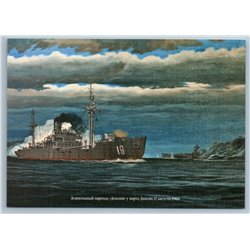 WWII DIESEL-ELECTRIC ICEBREAKER DEZHNEV Port Dikson 1942 Arctic Russian Postcard