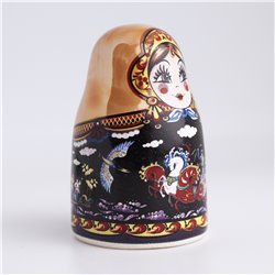 Thimble Big MATRYOSHKA DOLL Palekh Troika Porcelain Russian Ethnic Souvenir