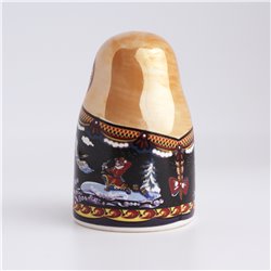 Thimble Big MATRYOSHKA DOLL Palekh Troika Porcelain Russian Ethnic Souvenir