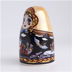 Thimble Big MATRYOSHKA DOLL Palekh Troika Porcelain Russian Ethnic Souvenir