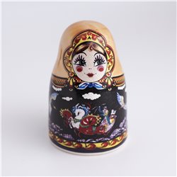 Thimble Big MATRYOSHKA DOLL Palekh Troika Porcelain Russian Ethnic Souvenir