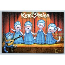 RUSSIAN CATS Balalaika CATVISION Ethnic Folk Dance Music New Postcard