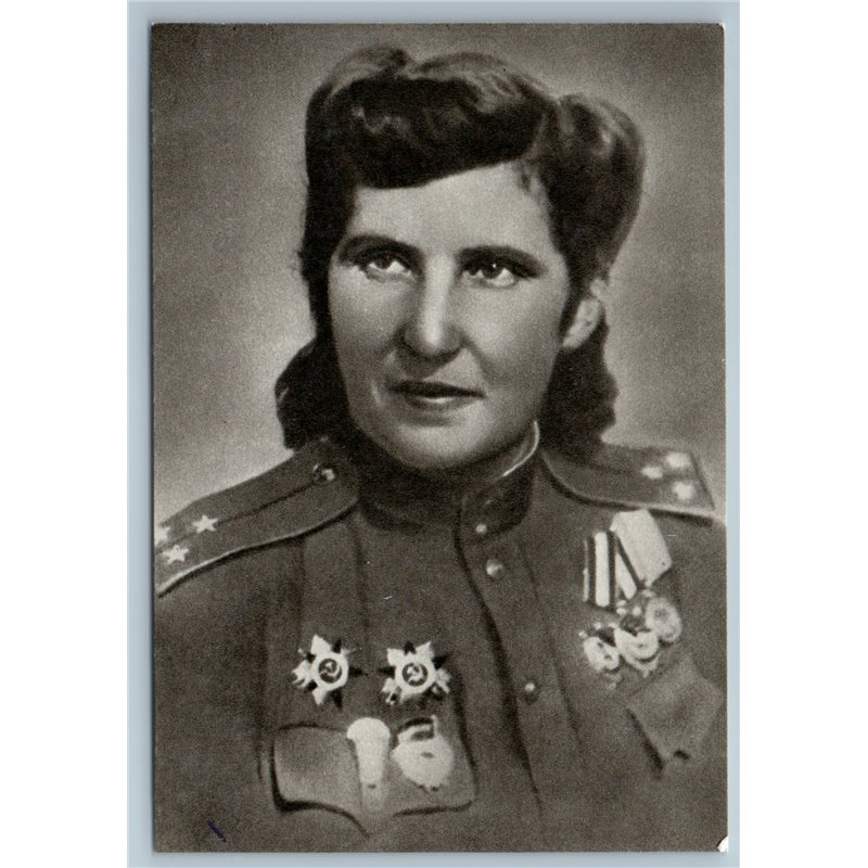 2000 RASPOPOVA Su Hero WW2 NIGHT WITCHES Female Avia Pilot Soviet USSR Postcard