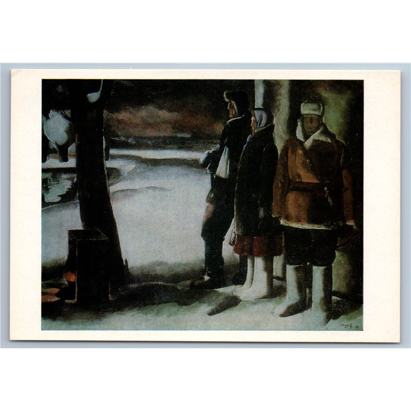 WWII Partisans Winter military by Vecozols Russian postcard