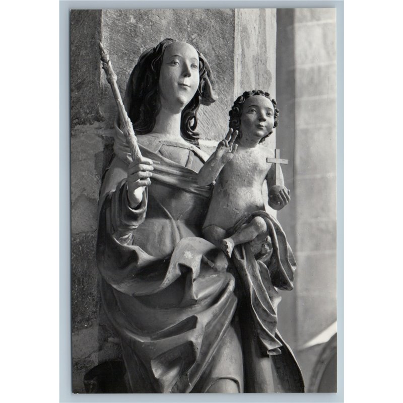 MADONNA Altar of the Holy Cross Kežmarok Gothic Sculpture RPPC Slovakia Postcard