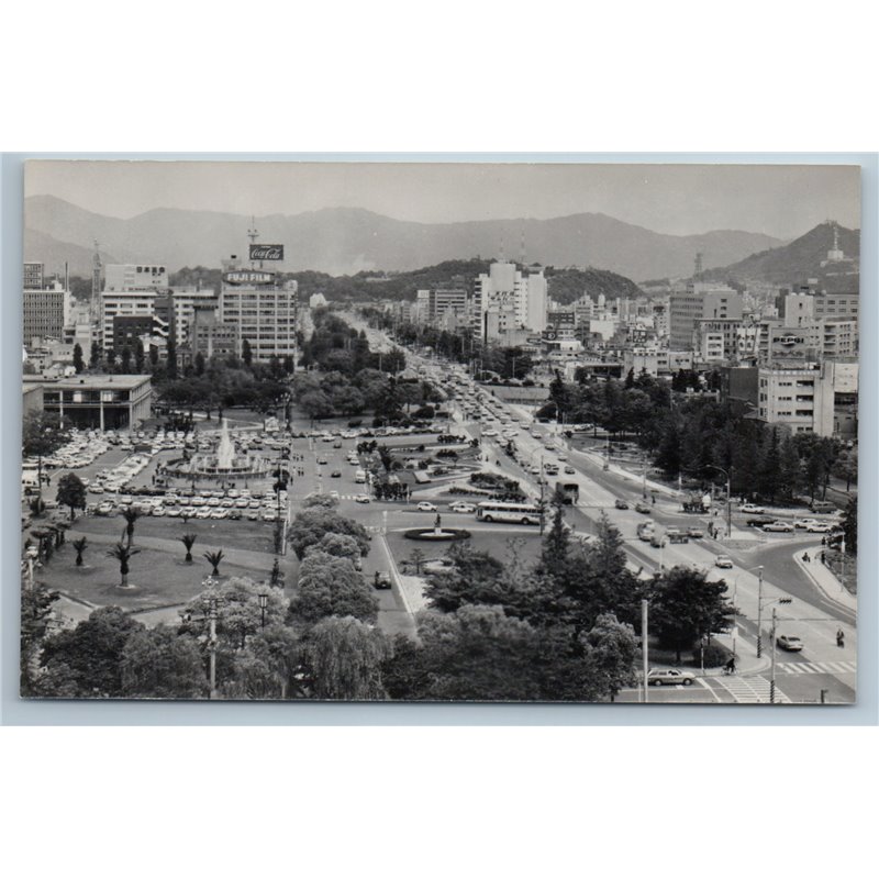 Hiroshima Nuclear Bomb WWII PEACE Square Coca-Cola Real Photo RPPC USSR Postcard