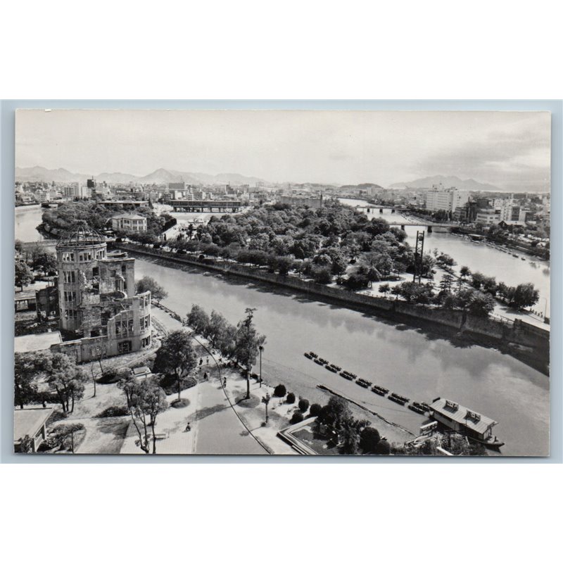 Hiroshima Nuclear Bomb WWII Ōta River Atomic Dome Real Photo RPPC USSR Postcard