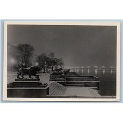 1955 LENINGRAD Embankment Roshal Architecture RPPC Soviet USSR Postcard