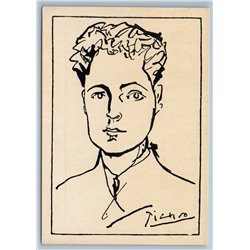 Pablo PICASSO Portrait HENRI MARTIN French Communist FTPF Rare Russian Postcard