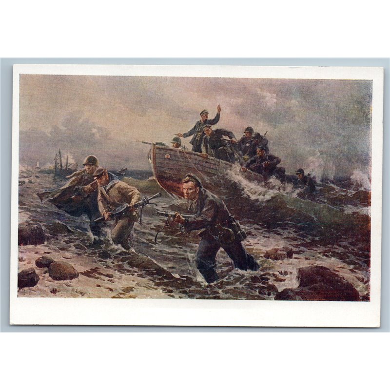 BLACK SEA SAILORS assault Navy Fleet Military Propaganda USSR Russian postcard